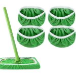 Lot de 4 serpill�res s pour balai swiffer - lavables - pour utilisation humide et s�che - en microfibre ...
