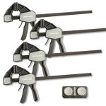 Lot 4 serre - joints � une main � serrage rapide 300mm force 68kg + connecteur - omnivor