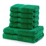 Serviettes de bain - lot de 4 + 2 draps - 100% coton - vert - dimensions 50x100 cm et 70x140 cm