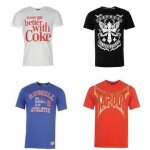Lot de 4 t - shirts de marques 100% coton pour homme coca - cola tapout et russell athetics