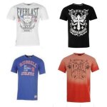 Lot de 4 t - shirts de marques en coton pour homme everlast tapout et russell athetics