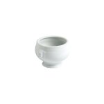 Lot de 4 soupi�res en porcelaine t�te de lion - l 11 x l 11 x h 9 cm - blanc