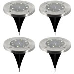 Lot de 4 spots encastrables - galix - g4525 - inox - 8 led - smd