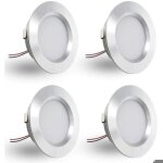 Lot de 4 spots encastr�s led 12v 3w spots encastr�s led plats pour trous de montage de 55 - 58mm et 14mm ...