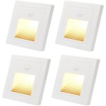 Lot de 4 spots led 05 w pour escalier - avec d�tecteur de mouvement - blanc chaud 3000 k - appliques ...