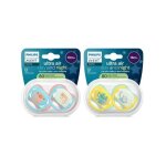 Lot de 4 sucettes pacifier ultra air - philips avent - scf087 / 27 - jour et nuit - sans bpa - 18 mois ...