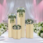 Lot de 4 supports de fleurs en carton de mariage centres de table vases cylindres stands colonnes en ...