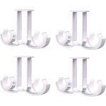 Lot de 4 supports de tringle � rideaux muraux en aluminium fixation double mur / plafond pour salle de ...