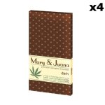 Lot de 4 tablettes de chocolat noir mary & juana euphoria