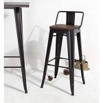 Lot de 4 tabourets de bar bistrot - industriel - m�tal - charge 150 kg