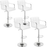 Lot de 4 tabourets de bar (blanc) chaise de bar chaise lounge avec dossier et accoudoir hauteur rglable ...