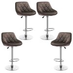 Lot de 4 tabouret de bar chaise fauteuil bistrot pied en mtal pivotantes et rglables matire du sige:velour ...