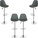 Lot de 4 tabouret de bar chaise de bar revtement en pu rotatif sur 360 pour cuisine caftrias