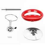 Lot de 4 tabourets de bar moon - noir / rouge - style contemporain - r�glables en hauteur