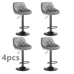 Lot de 4 tabourets de bar r�glables en hauteur goldcmn - gris clair