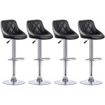 Lot de 4 tabouret de bar en simili - cuir - design contemporain - hauteur rglable