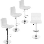 Lot de 4 tabourets de bar en simili cuir pu chaise de bar avec si�ge bien rembourr� avec dossier et repose ...