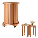 Lot de 4 tabourets empilables ? fianao ? bois massif robuste ? design compact ? roulettes pivotantes ...