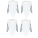 Lot de 4 tabourets l�gers empilables en plastique - blanc - d 30 x h 46 cm - gain de place
