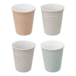 Lot de 4 tasses � caf� l�o 10cl multicolore