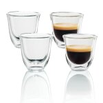 Lot de 4 tasses � espresso caf� en verre borosilicate transparent isol� double paroi pour la maison la ...
