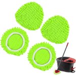 Lot de 4 t�tes de serpill�re pour vileda turbo easywring en microfibre triangulaires rotatives � 360 ...