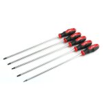Lot de 4 tournevis torx toile ct2899 t15 / t20 / t25 / t30 / - 300 mm - extra longs - argent