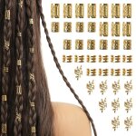 Lot de 40 bijoux cheveux tresse dor� pinces � cheveux dor�es pour tresses accessoires pour dreadlocks ...
