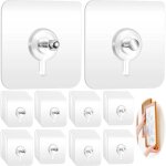 Lot 40 crochets adh�sifs transparents sans per�age pour cadres photos affiches tableaux