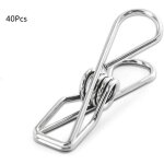 Lot de 40 �pingles � linge en acier inoxydable 56 cm durable pinces � linge multifonction en fil m�tallique ...