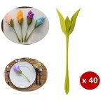 Porte - serviettes - art cr�atif - lot de 40 pcs - plastique - vert - 198 x 55 cm