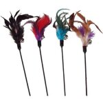 Lot de 40 plumeaux avec clochettes pour chat couleur alatoire