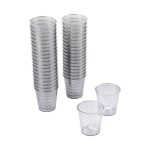 Lot de 40 verrines en plastique r�utilisable paillettes 3cl argent