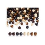 Lot de 400 perles en bois  grand trou pour tresses de cheveux fabrication de bracelets et macram 4 ...