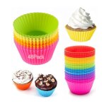 Lot de 48 moules  muffin en silicone rutilisables moules  muffinmoules individuels en silicone de ...