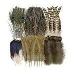 Lot de 48 plumes artisanales d�coratives plumes loisirs creatifs naturelles de couleurs assorties grande ...
