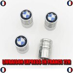 Lot 4pcs bouchons de valve argent classique de pneu de voiture pour bmw