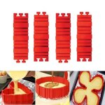 Lot 4pcs moule  cake en silicone - aqsacokiya - modulable diy - rouge - temprature rsistant  la chaleur ...