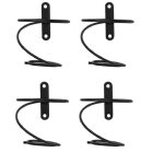 Lot de 4pcs porte - bouteille vin murale noire dcorative porte bouteille vin mtal range support porte ...