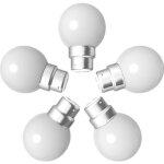 Lot de 5 ampoules led blanches b22 incassables - guirlande guinguette - 1w quivalent 15w - 50000 heures ...
