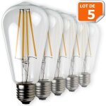 Lot de 5 ampoules led filament st64 style edison teardrop 7 watt (eq. 52 watt) culot e27