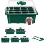 Lot de 5 bac  semis mini serre pour semis plateaux de culture avec couvercle propagateur jardin germination ...