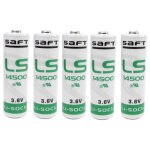 Lot de 5�batteries saft au lithium - ls14500�aa li - socl2 - 3 6 v 2600 mah
