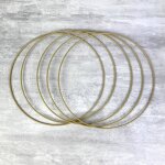 Cercles en mtal - lealoo - lot de 5 - dor - 20 cm - pour abat - jour et attrape - rves