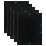 Lot de 5 chemises  lastique 3 rabats polypropylne 4 / 10e opaque eco a4 noir