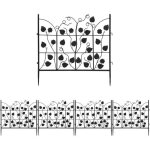 Clture de jardin - unho - lot de 5 - fer forg - noir - 69x67cm