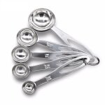 Lot de 5 cuillres doseuse mesure cup tsp et ml pour mesurer ingrdients sec et liquides ( caf th . ...