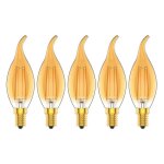 Lot de 5 dimmable 4w ampoule a filament vintage e14 led blanc chaud 2700k 30w ampoules  incandescence ...