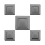 Lot de 5 interrupteurs va et vient titanium - artezo - zenitech