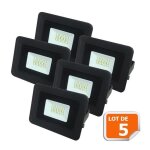 Lot de 5 led projecteur lampe 10w noir 6000k ip65 extra plat - eurobryte - projecteur led - 6000k - ip65 ... Lot de 5 led projecteur lampe 10w noir 6000k ip65 extra plat - eurobryte - projecteur led - 6000k - ip65 ...